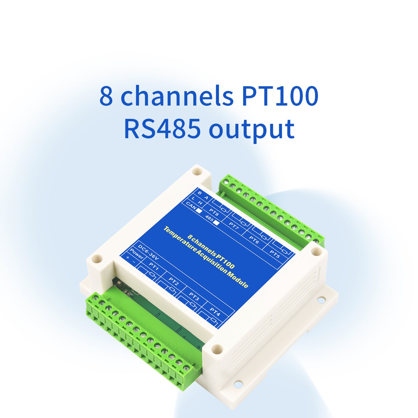 2/4/8/16 channels PT100 K/S/R/B/N/E/J/T type Thermocouple Sensor RS485 Modbus Output Temperature Acquisition Module