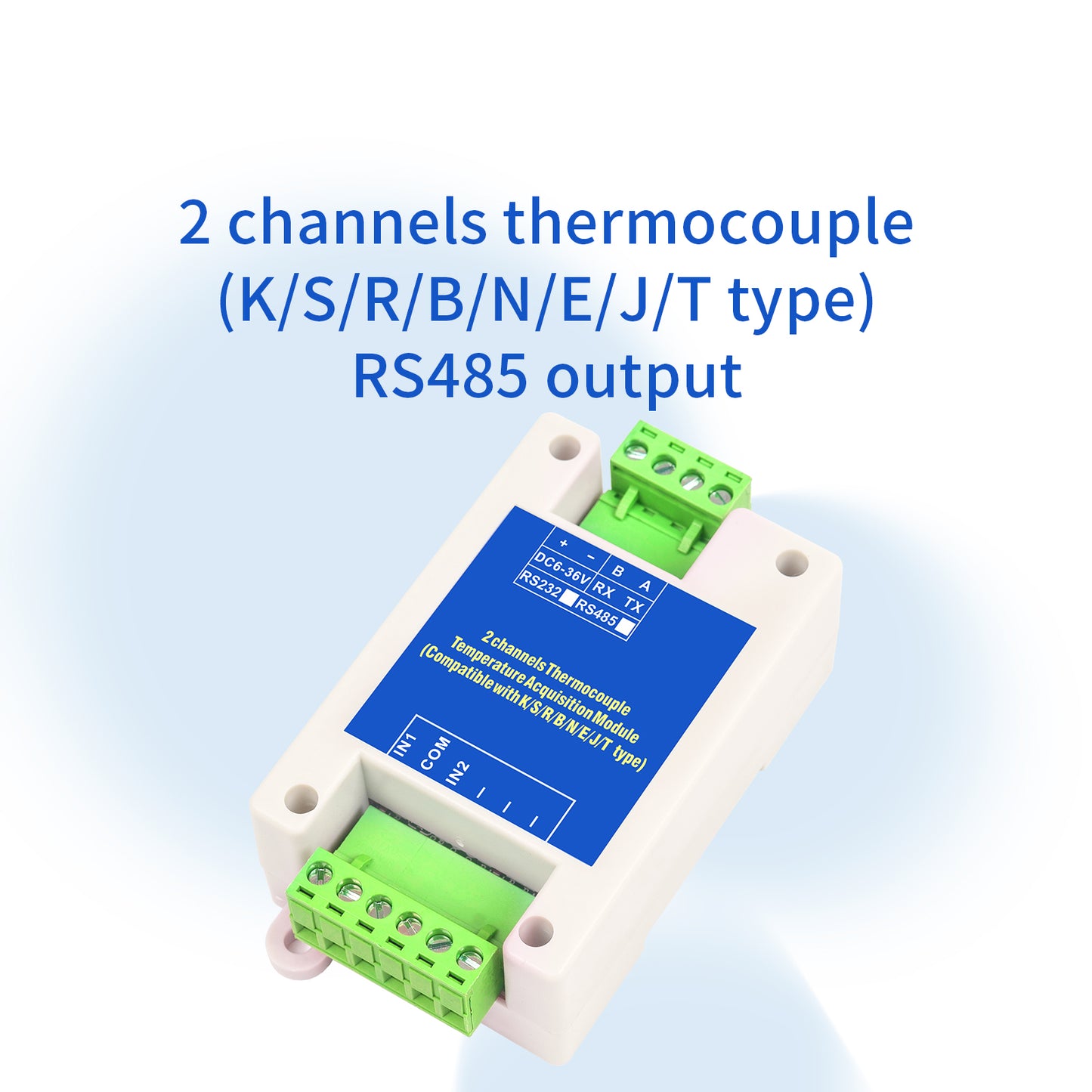2/4/8/16 channels PT100 K/S/R/B/N/E/J/T type Thermocouple Sensor RS485 Modbus Output Temperature Acquisition Module