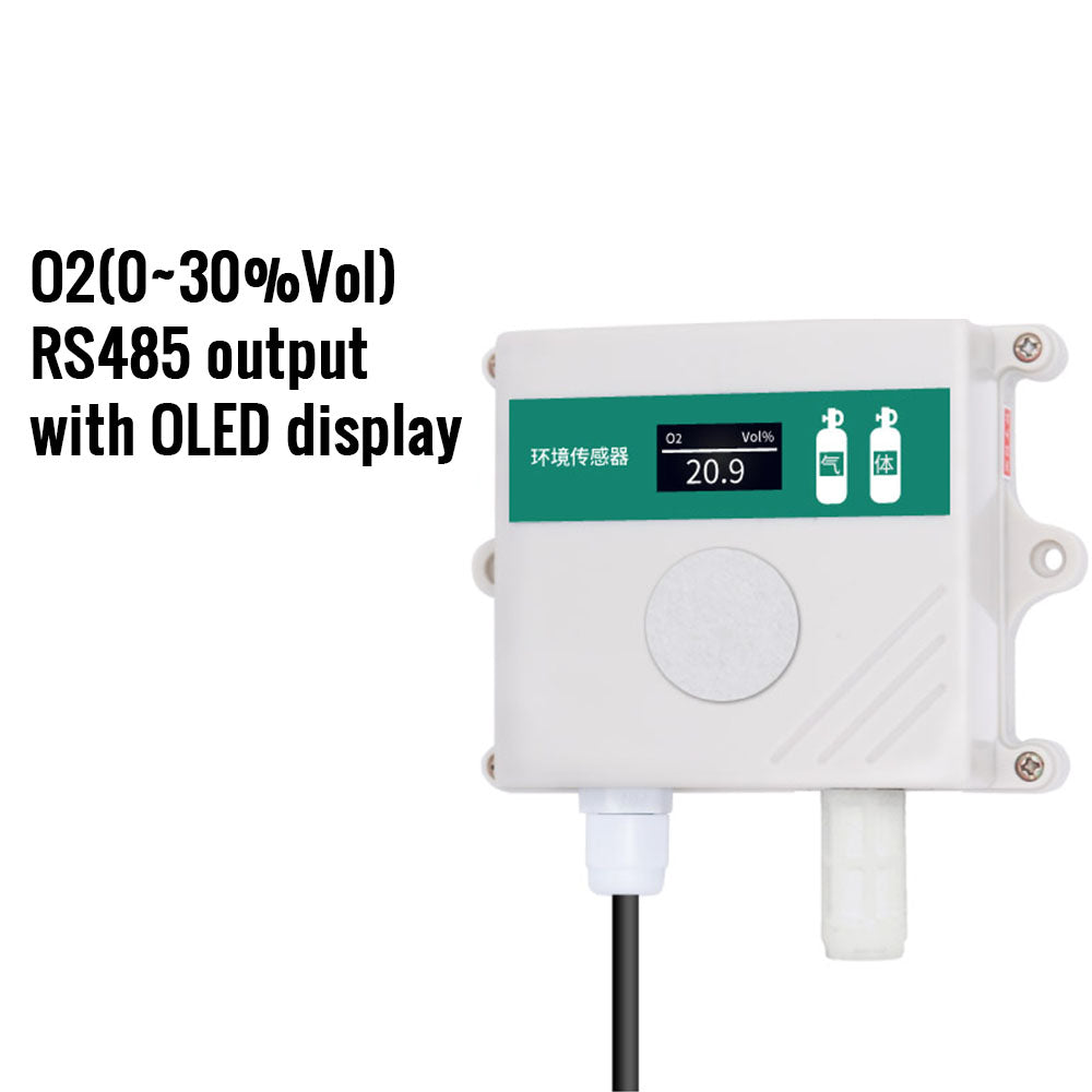 O2 sensor O2 transmitter intelligent oxygen transmitter in greenhouse agriculture farm oxygen detector modbus RS485 4-20MA 0-5V