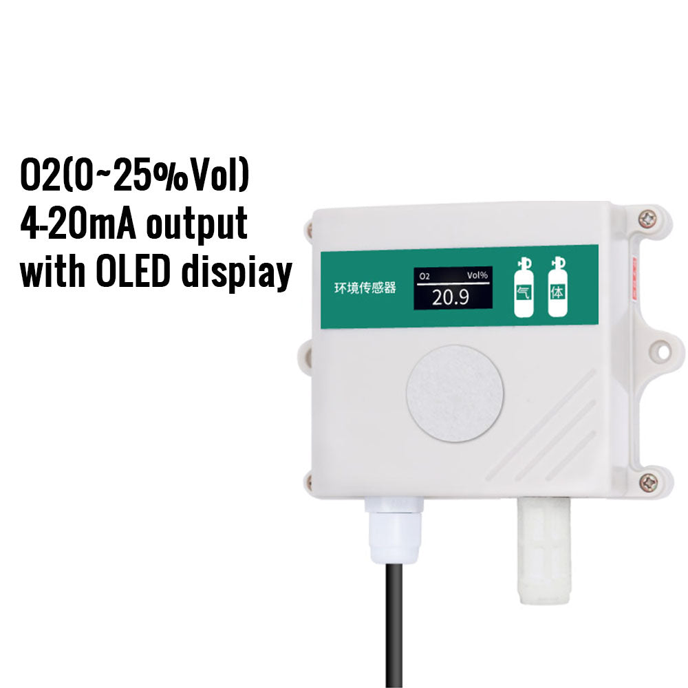O2 sensor O2 transmitter intelligent oxygen transmitter in greenhouse agriculture farm oxygen detector modbus RS485 4-20MA 0-5V