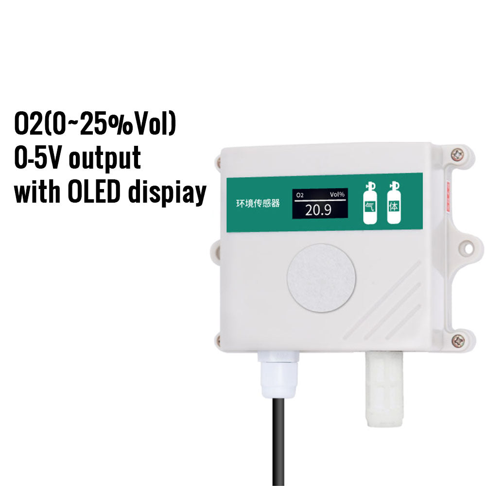 O2 sensor O2 transmitter intelligent oxygen transmitter in greenhouse agriculture farm oxygen detector modbus RS485 4-20MA 0-5V