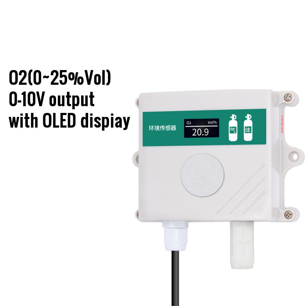 O2 sensor O2 transmitter intelligent oxygen transmitter in greenhouse agriculture farm oxygen detector modbus RS485 4-20MA 0-5V