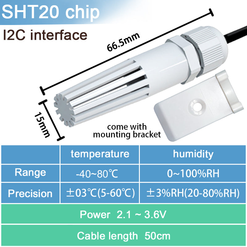 SHT20 SHT30 SHTC3 SHT35 I2C Temperature Humidity Sensor Probe