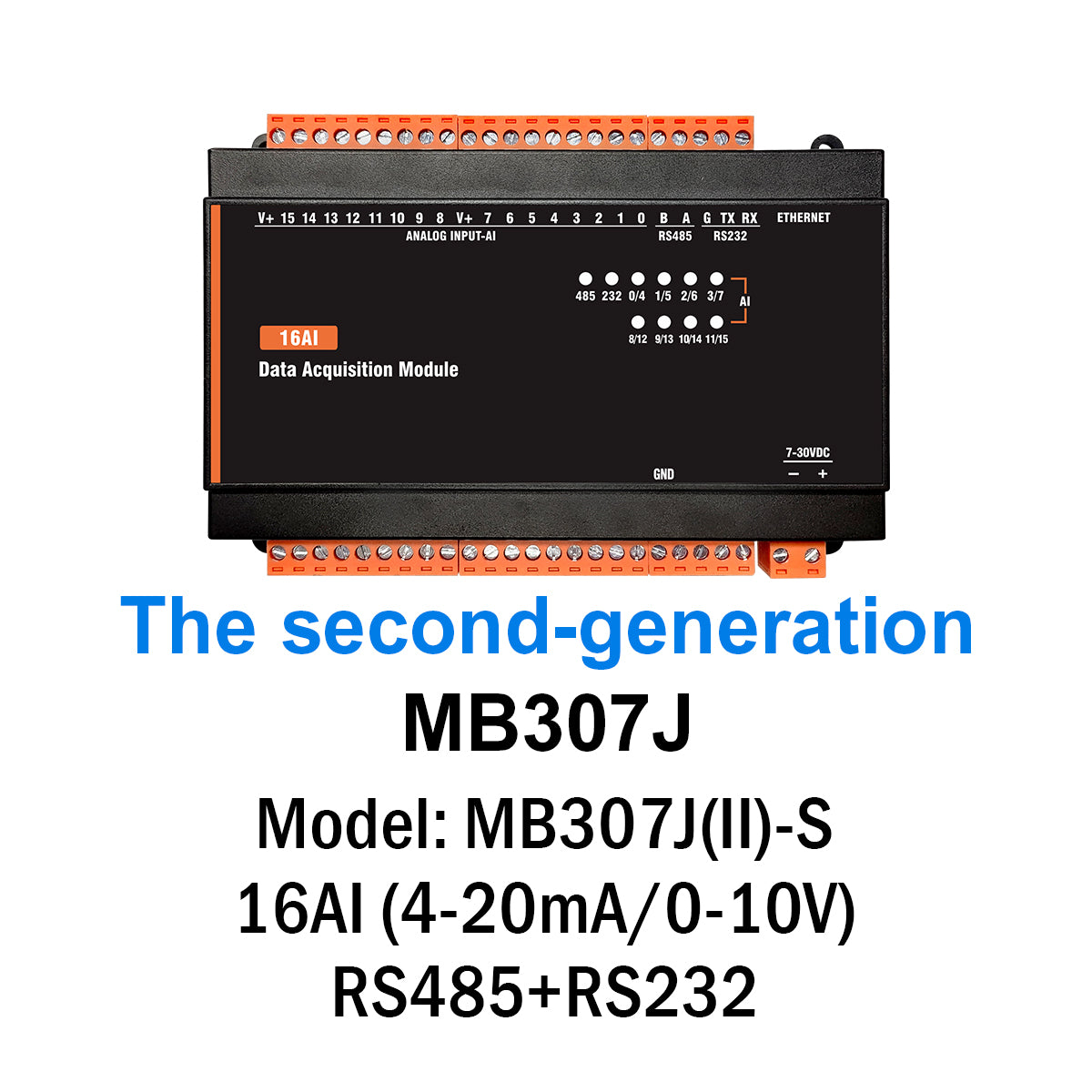 MB(II)-AI 4-20mA Analog lnput 16bit Precision Modbus Rtu