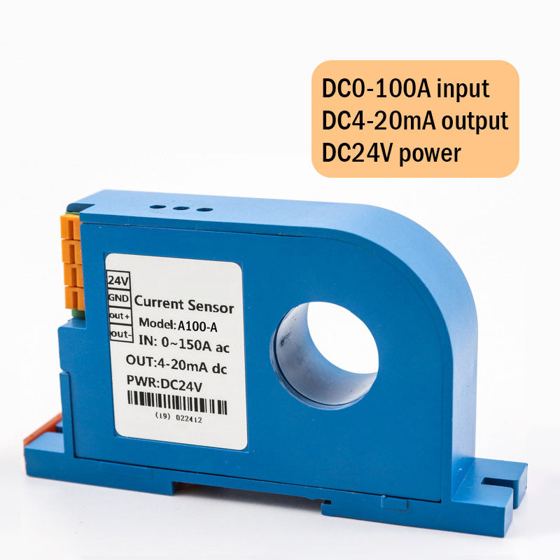 DC 0-200A Input 4-20mA/RS485 output Din type Current Transmitter closed loop Perforated DC ampere signal transducer current