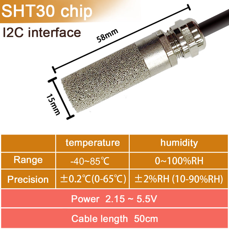 SHT20 SHT30 SHTC3 SHT35 I2C Temperature Humidity Sensor Probe