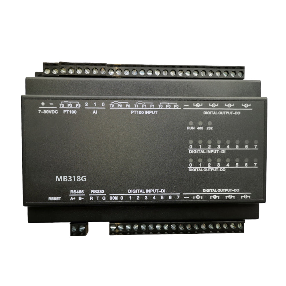 MB318G 4PT+3AI+8DI+8DO PT100 RS485 RS232 Ethernet Modbus Rtu Tcp Io Acquisition Module