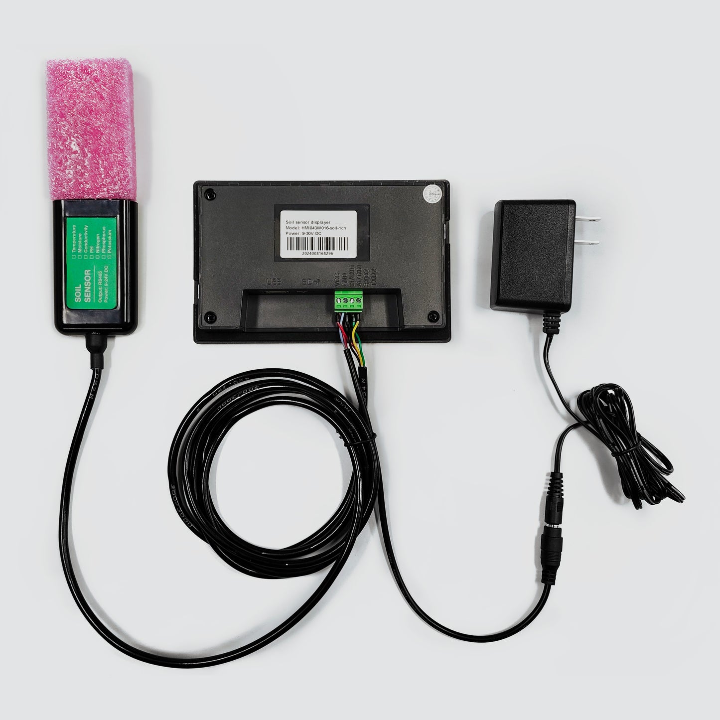 Soil Moisture Temperature Humidity EC PH Salinity NPK 8 in 1 Sensor with HMI Touch Screen Kit