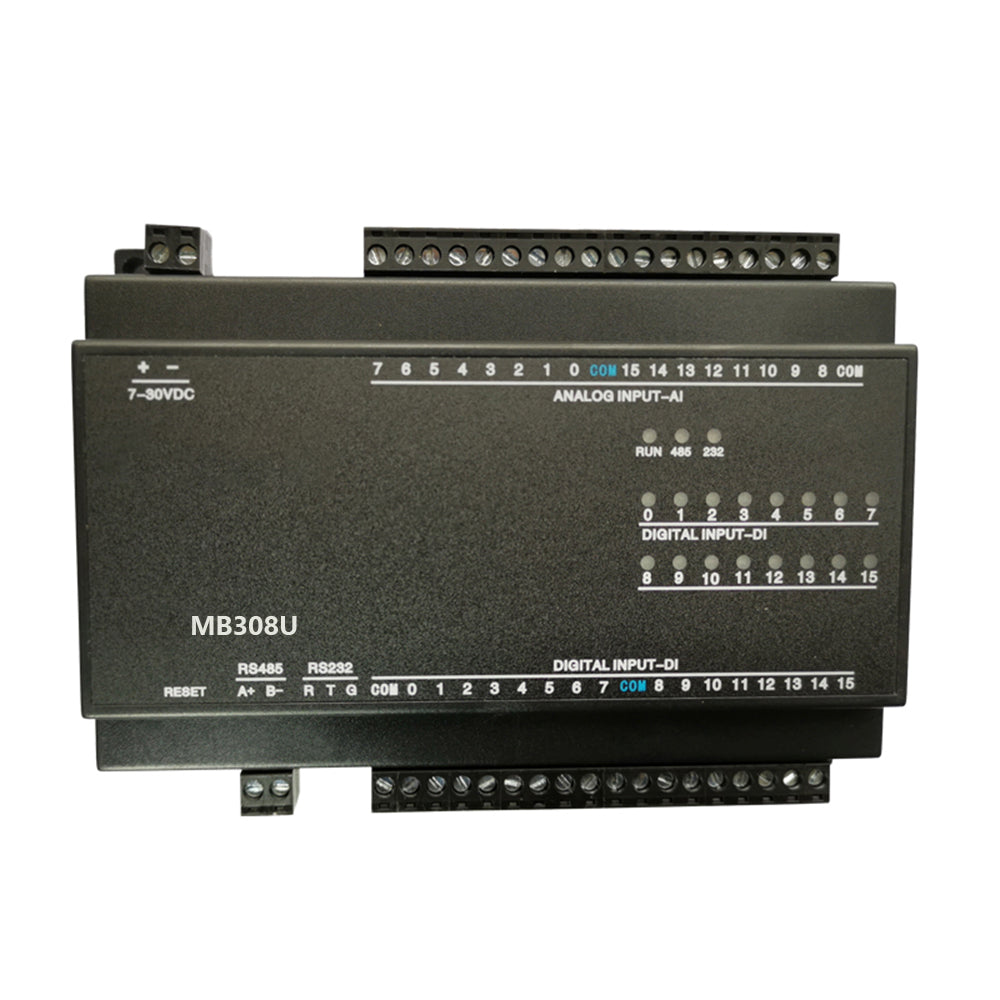 MB308U 16AI+16DI RS485 RS232 Ethernet Modbus Rtu Tcp Io Acquisition Module