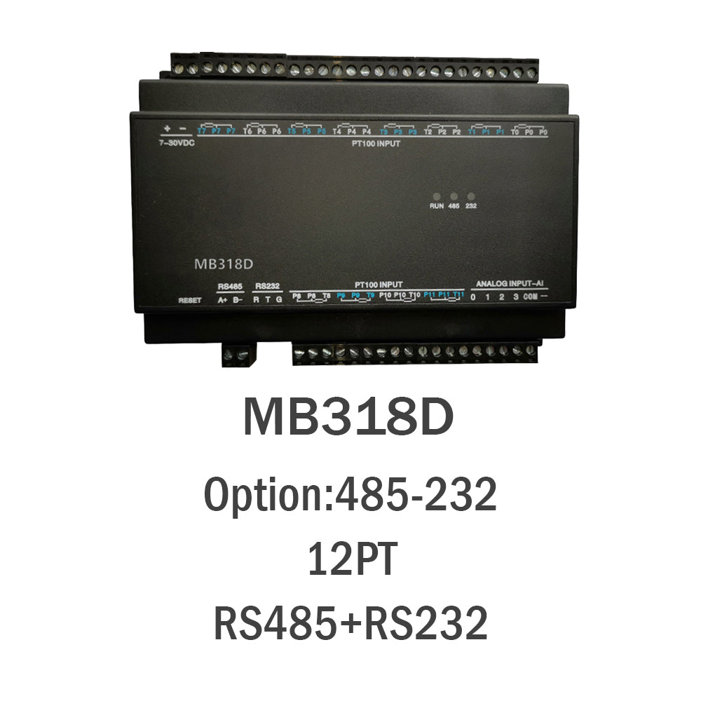 MB318D 12PT 12-Channel PT100 Temperature Modbus Acquisition Module