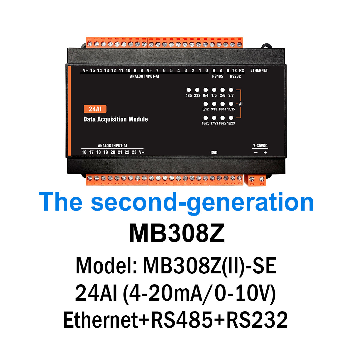 MB(II)-AI 4-20mA Analog lnput 16bit Precision Modbus Rtu