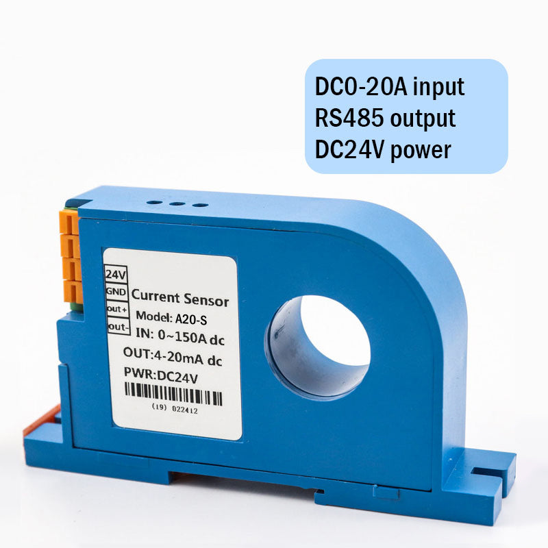 DC 0-200A Input 4-20mA/RS485 output Din type Current Transmitter closed loop Perforated DC ampere signal transducer current