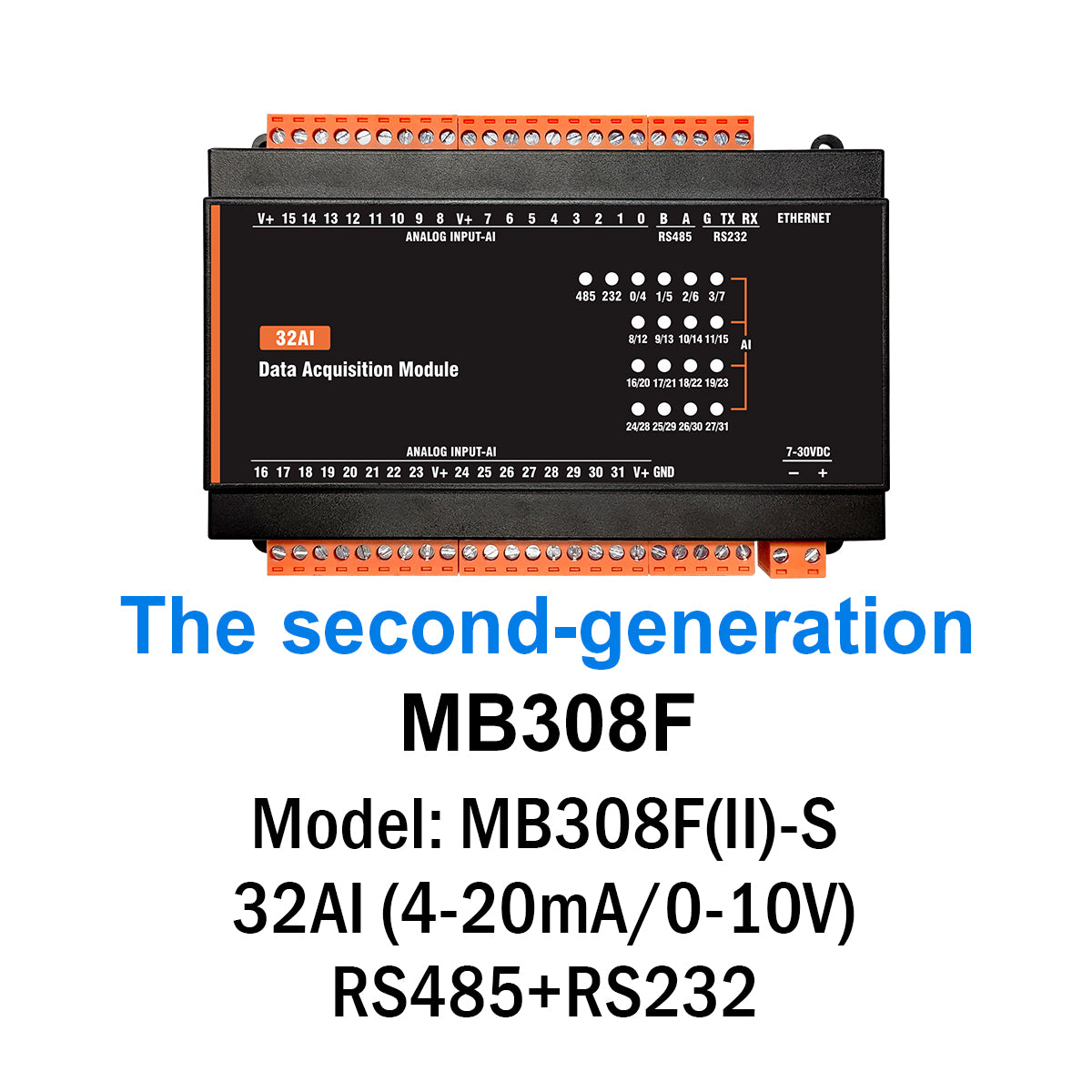 MB(II)-AI 4-20mA Analog lnput 16bit Precision Modbus Rtu