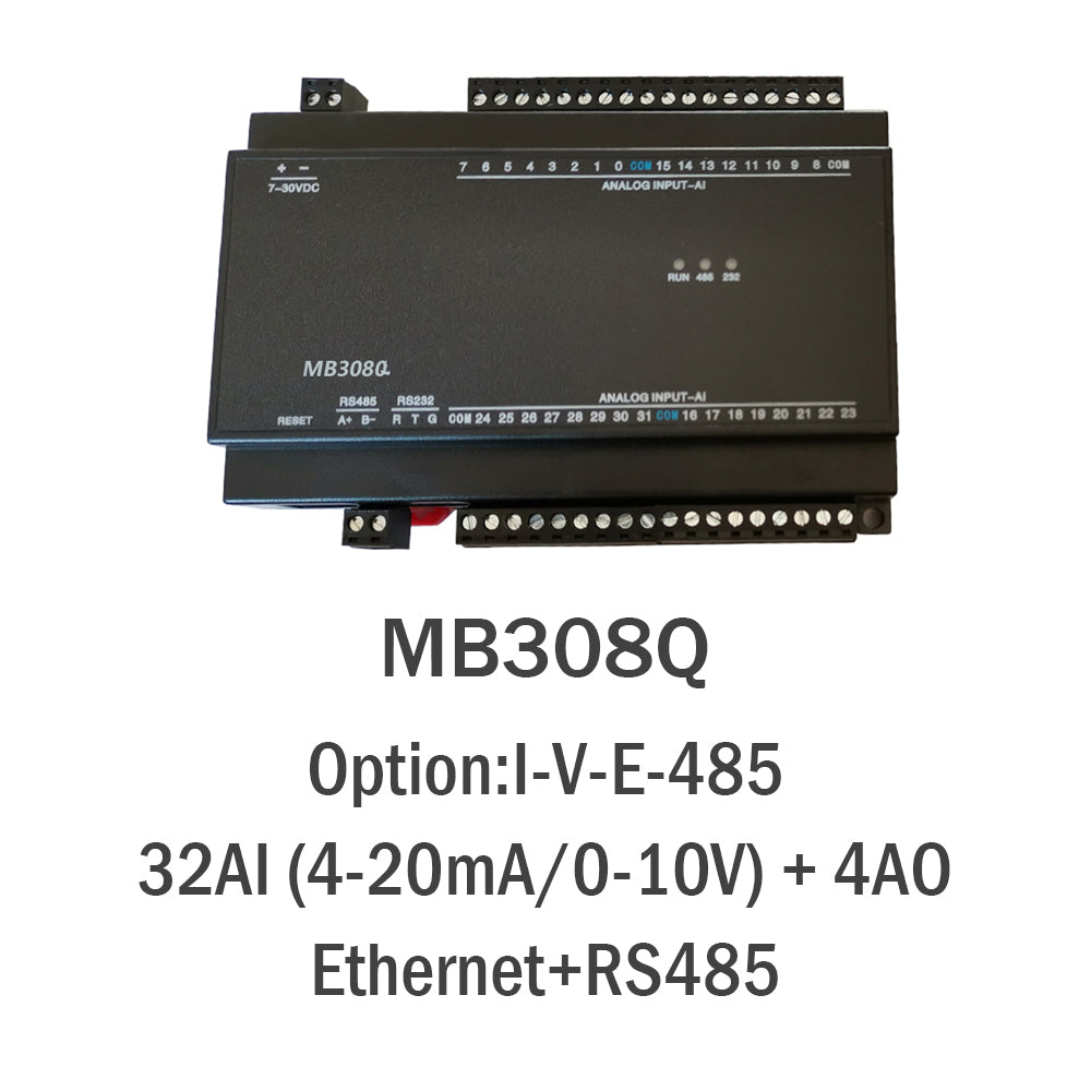 MB308Q 32AI+4Ao RS485 RS232 Ethernet Modbus Tcp Module