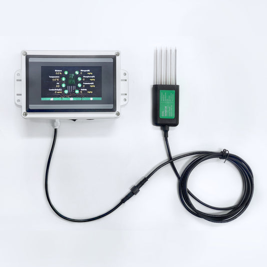 Rapidly Measure Soil Moisture, Temperature, EC, Salinity, pH, NPK 8-in-1 Portable Soil Tester Meter with Built-in Battery