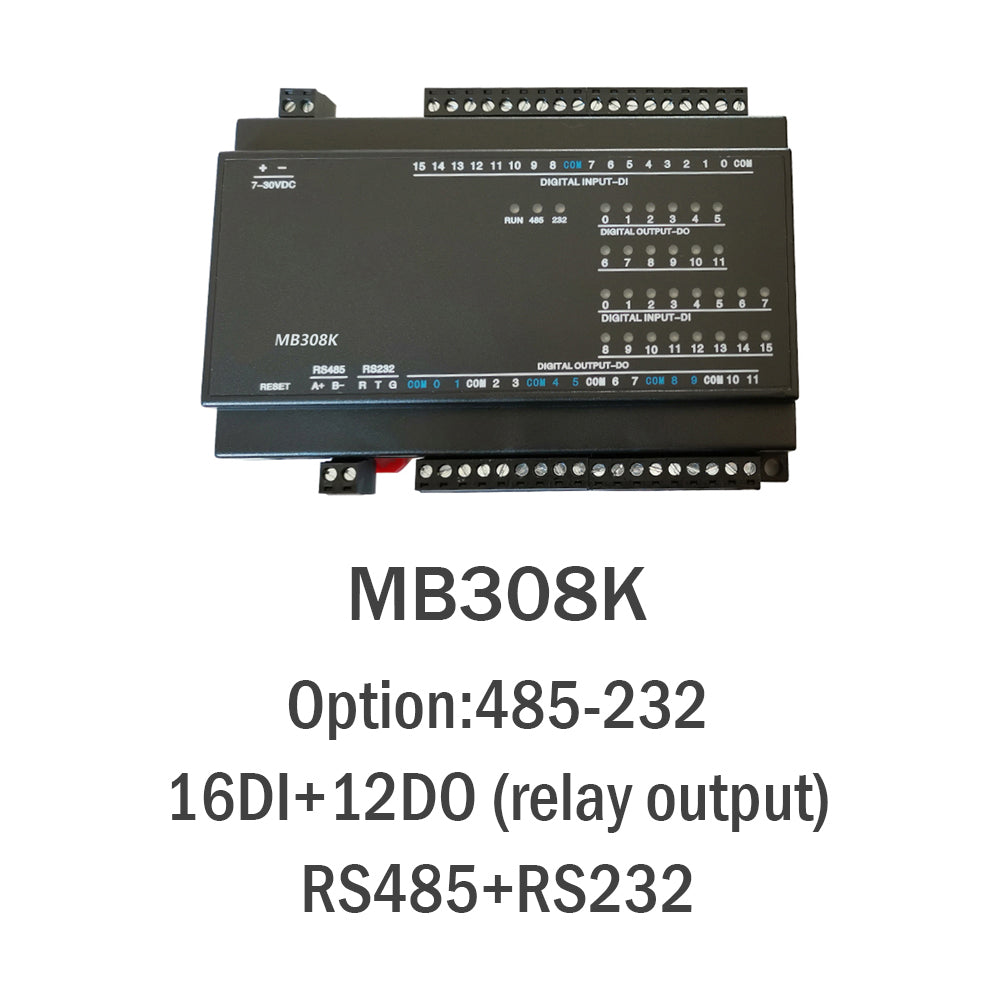 MB308K 16DI+12DO RS485 RS232 Ethernet Modbus Remote Controller