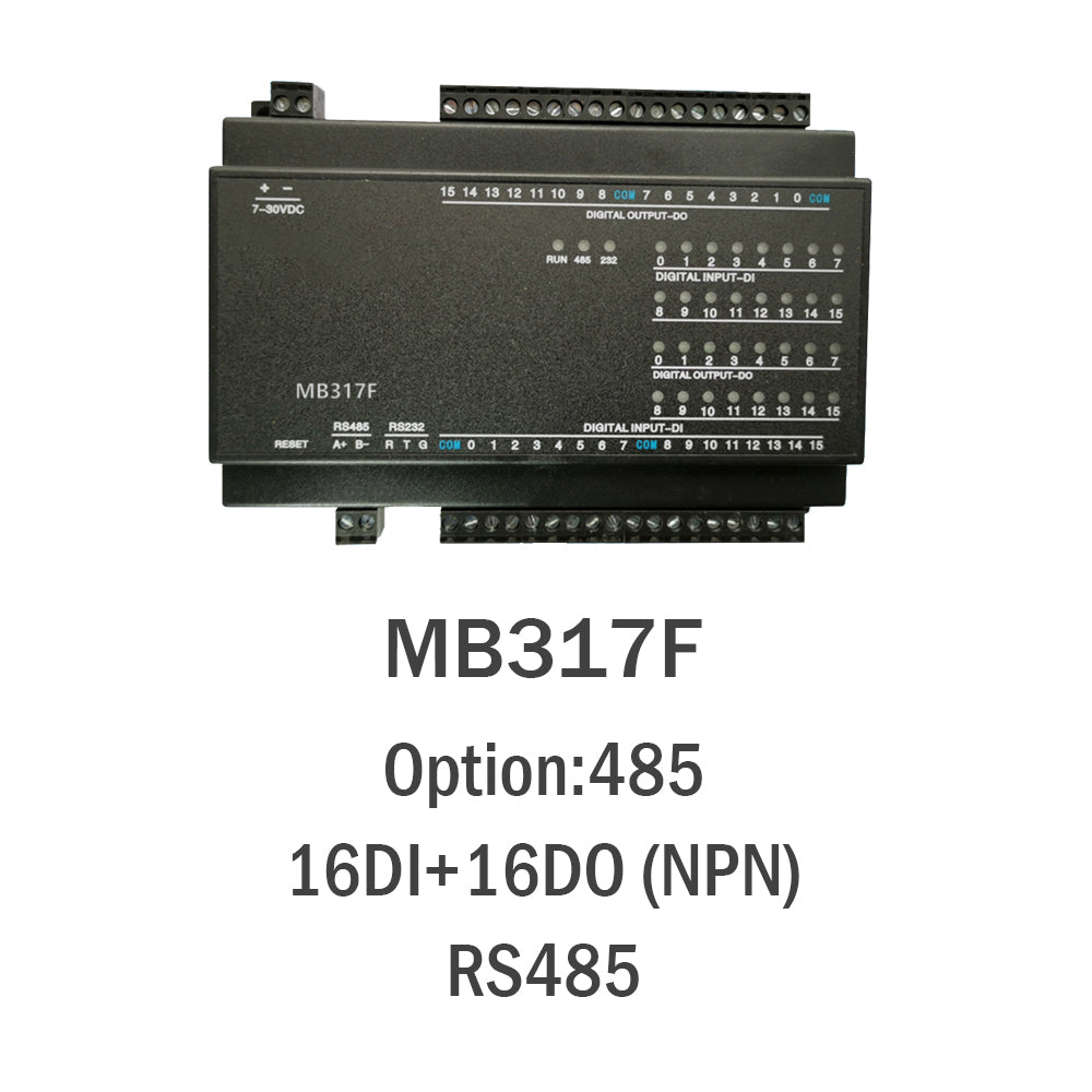 MB317F 16DI+16DO(NPN) RS485 RS232 Ethernet Modbus Rtu Tcp Io Acquisition Module