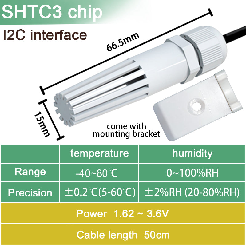SHT20 SHT30 SHTC3 SHT35 I2C Temperature Humidity Sensor Probe