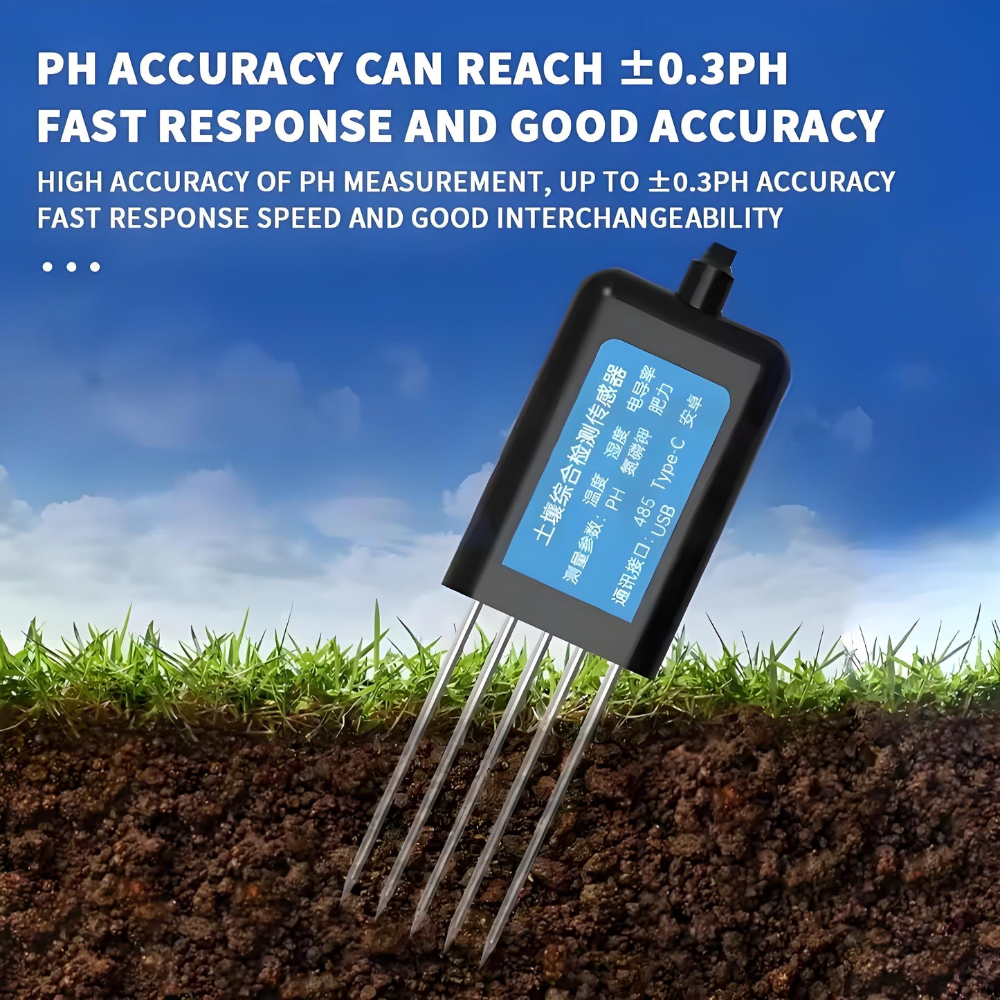 USB Soil Integrated Transmitter Temperature Humidity EC NPK PH SoilSensor For Agriculture Soil Test Sensor Soil Detector