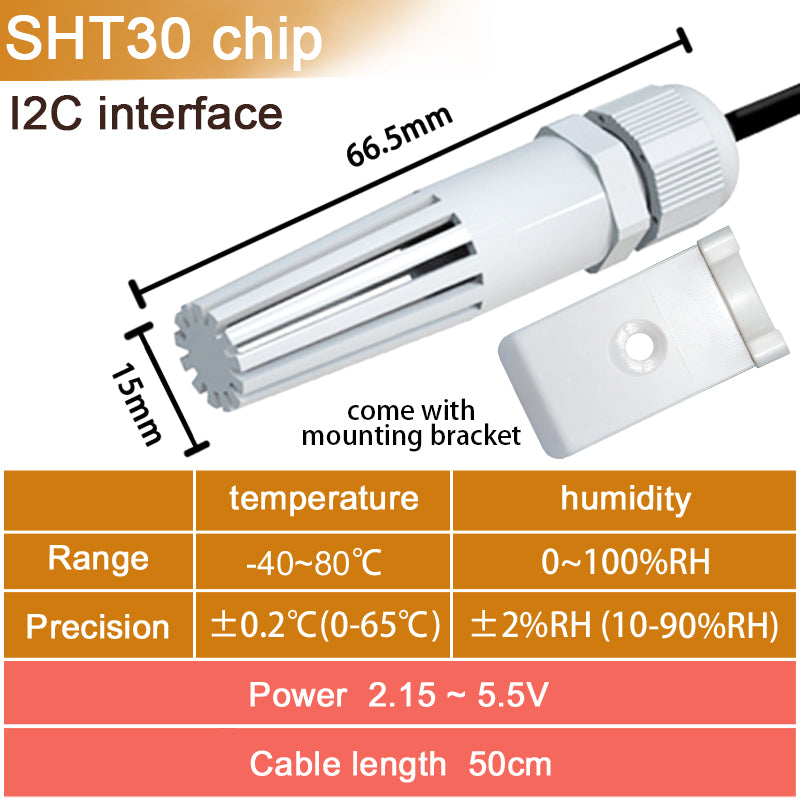 SHT20 SHT30 SHTC3 SHT35 I2C Temperature Humidity Sensor Probe