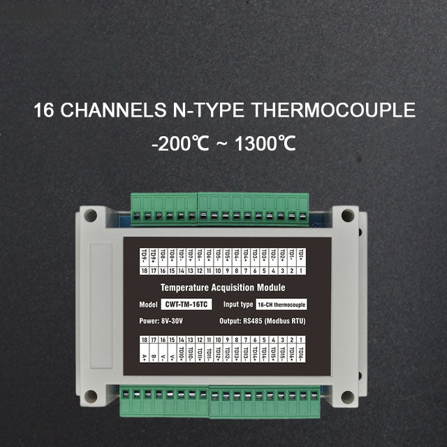 16 channels K-type thermocouple Rs485 Modbus Output Temperature Acquisition Module