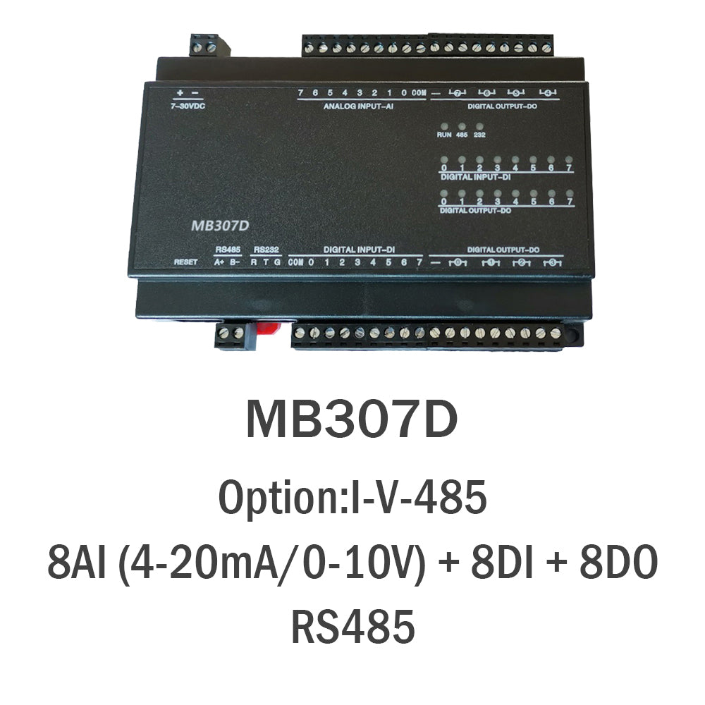 MB307D 8AI+8DI+8DO RS485 RS232 Ethernet Modbus Rtu Tcp Io Acquisition Module