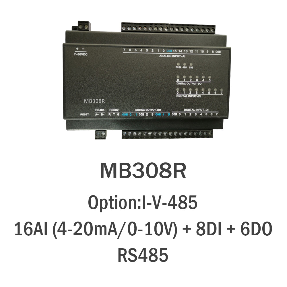 MB308R 16AI+8DI+6DO RS485 RS232 Ethernet Modbus Rtu Tcp Io Acquisition Module