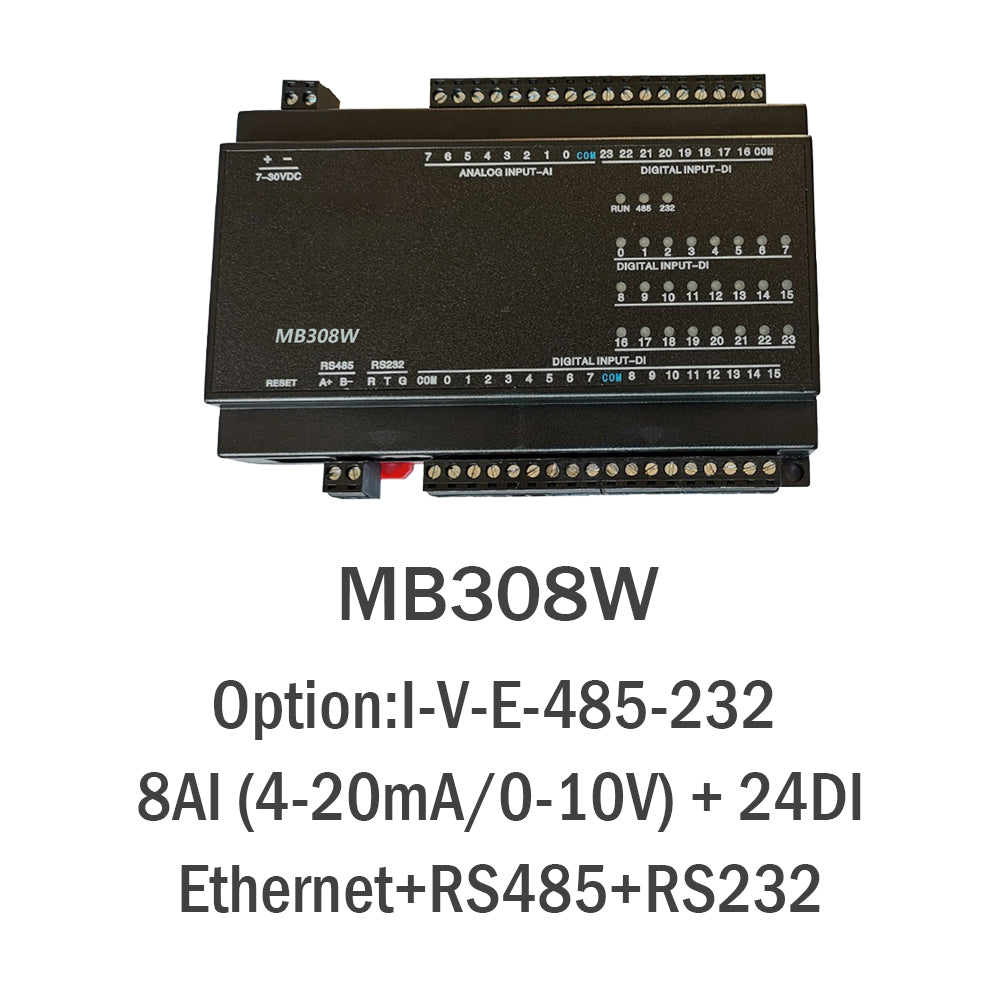 MB308W 8AI+24DI RS485 RS232 Ethernet Modbus Remote Controller