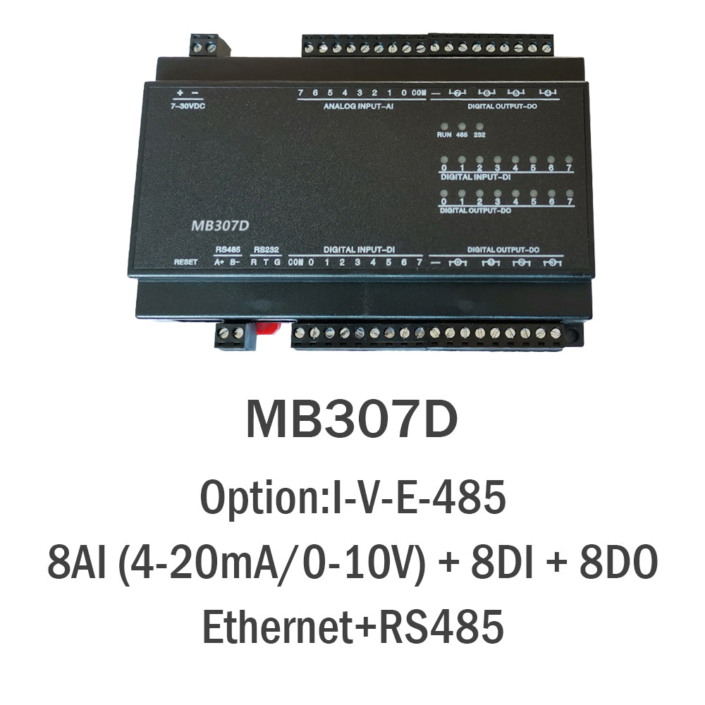 MB307D 8AI+8DI+8DO RS485 RS232 Ethernet Modbus Rtu Tcp Io Acquisition Module