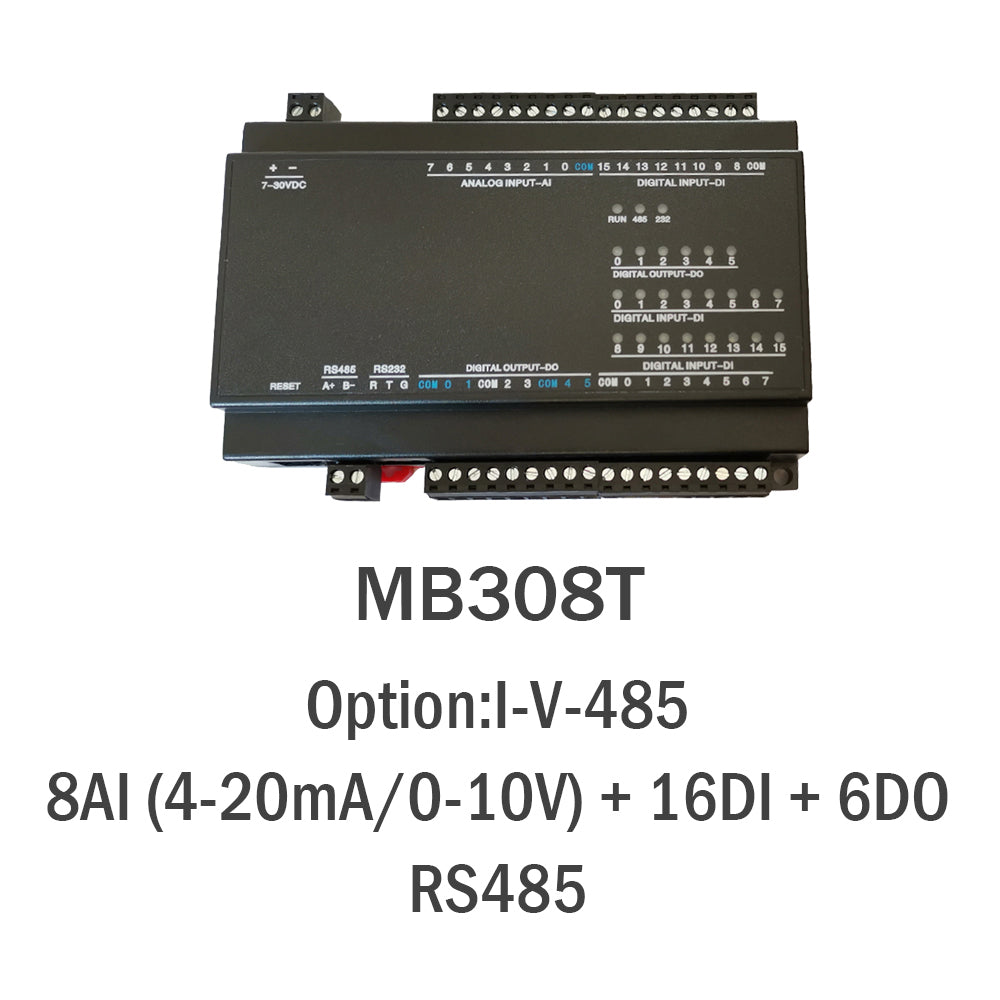 MB308T 8AI+16DI+6DO RS485 RS232 Ethernet Modbus Rtu Tcp Io Acquisition Module