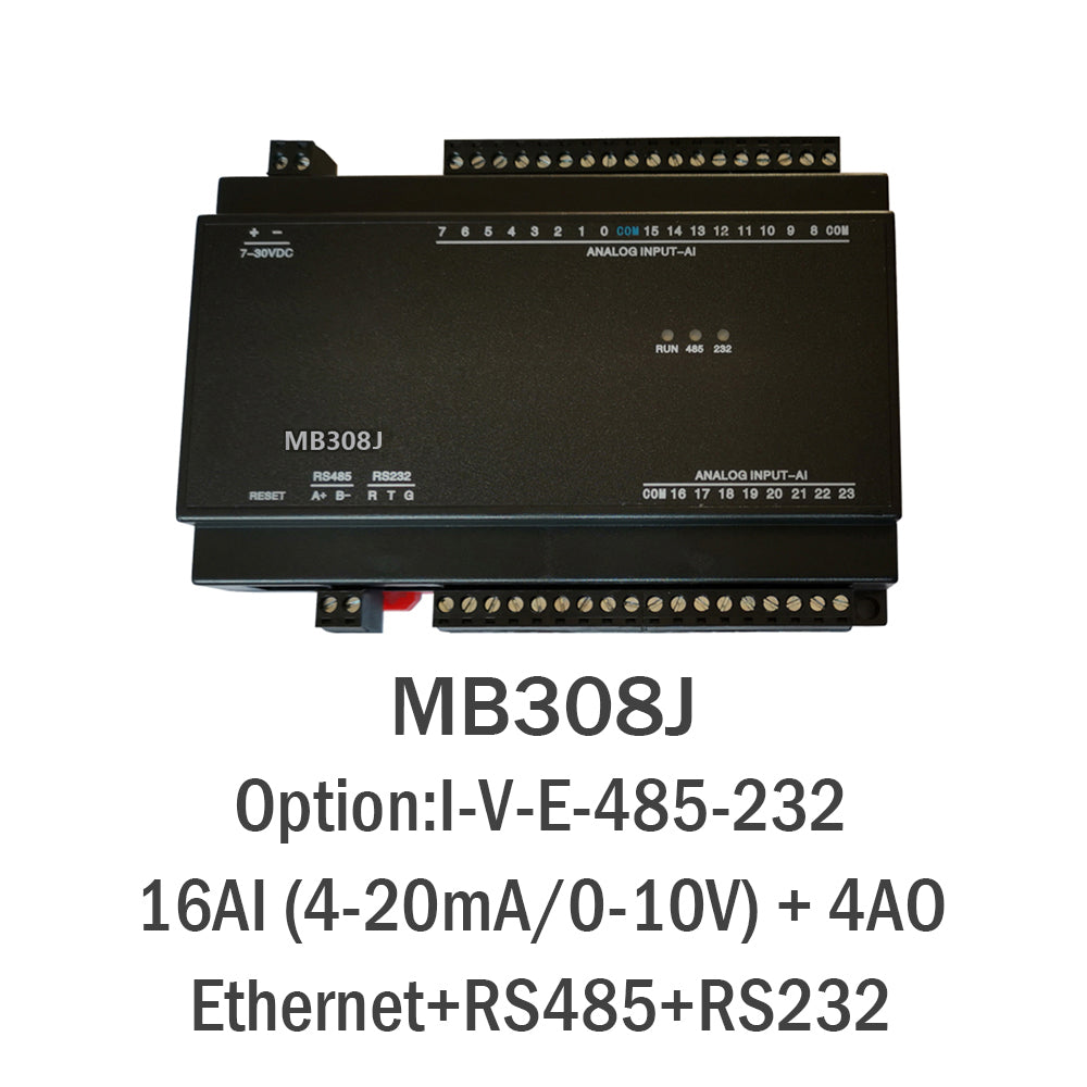 MB308J 16AI+4Ao Modbus Acquisition Module with 32-bit ATMEL ARM