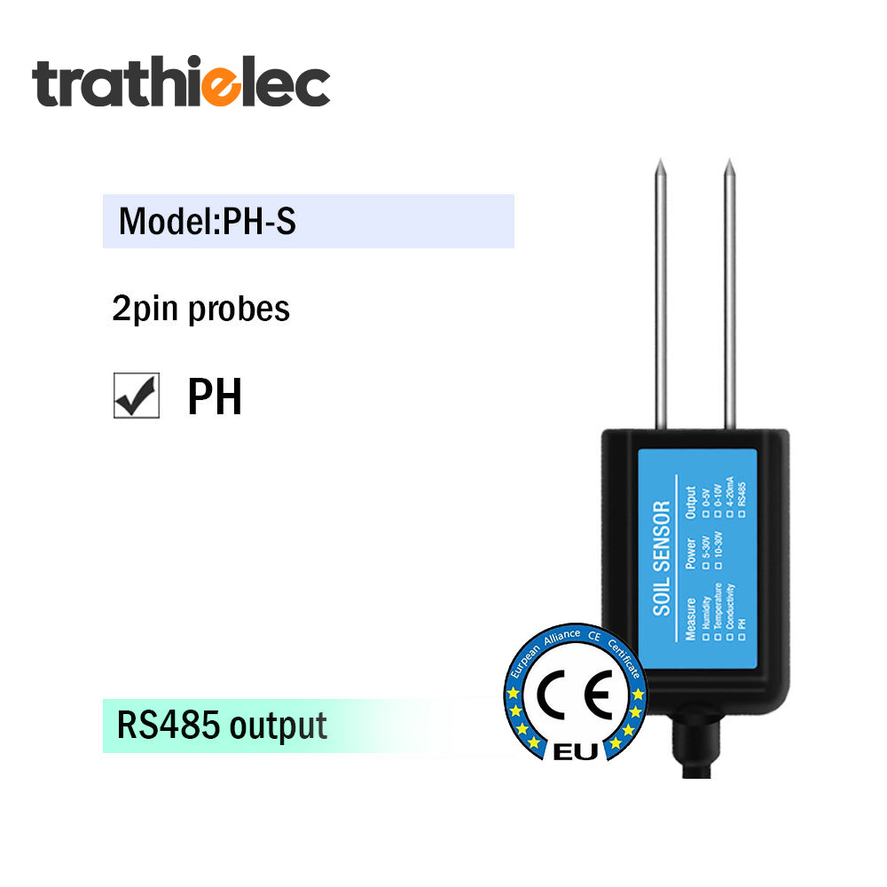 RS485 4-20mA Soil Temperature Humidity Moisture Conductivity EC PH Sensor