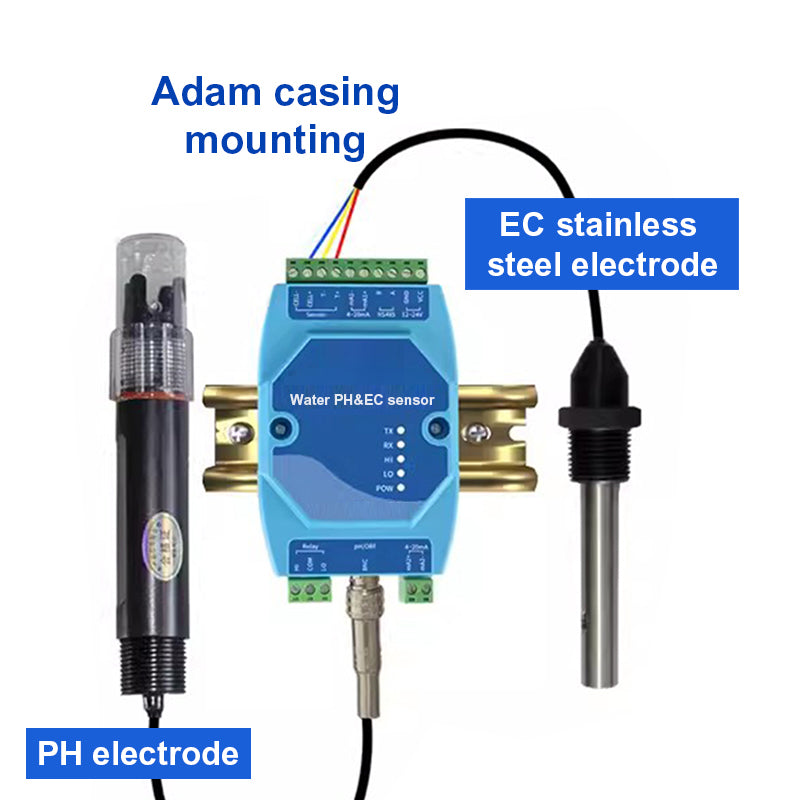 PH EC 2 in 1 Ｗater Quality Detector  RS485 Modbus transmitter Industrial Sewage Monitor for Agricultural Aquaculture