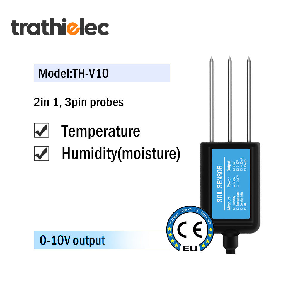 RS485 4-20mA Soil Temperature Humidity Moisture Conductivity EC PH Sensor