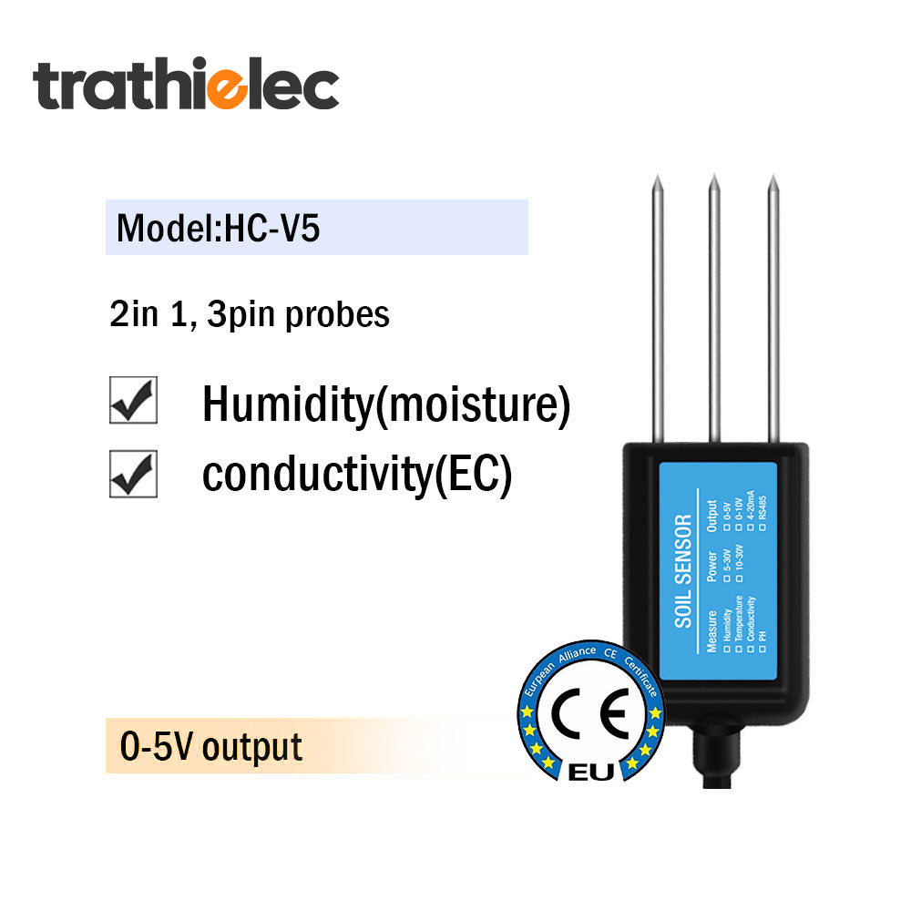 RS485 4-20mA Soil Temperature Humidity Moisture Conductivity EC PH Sensor
