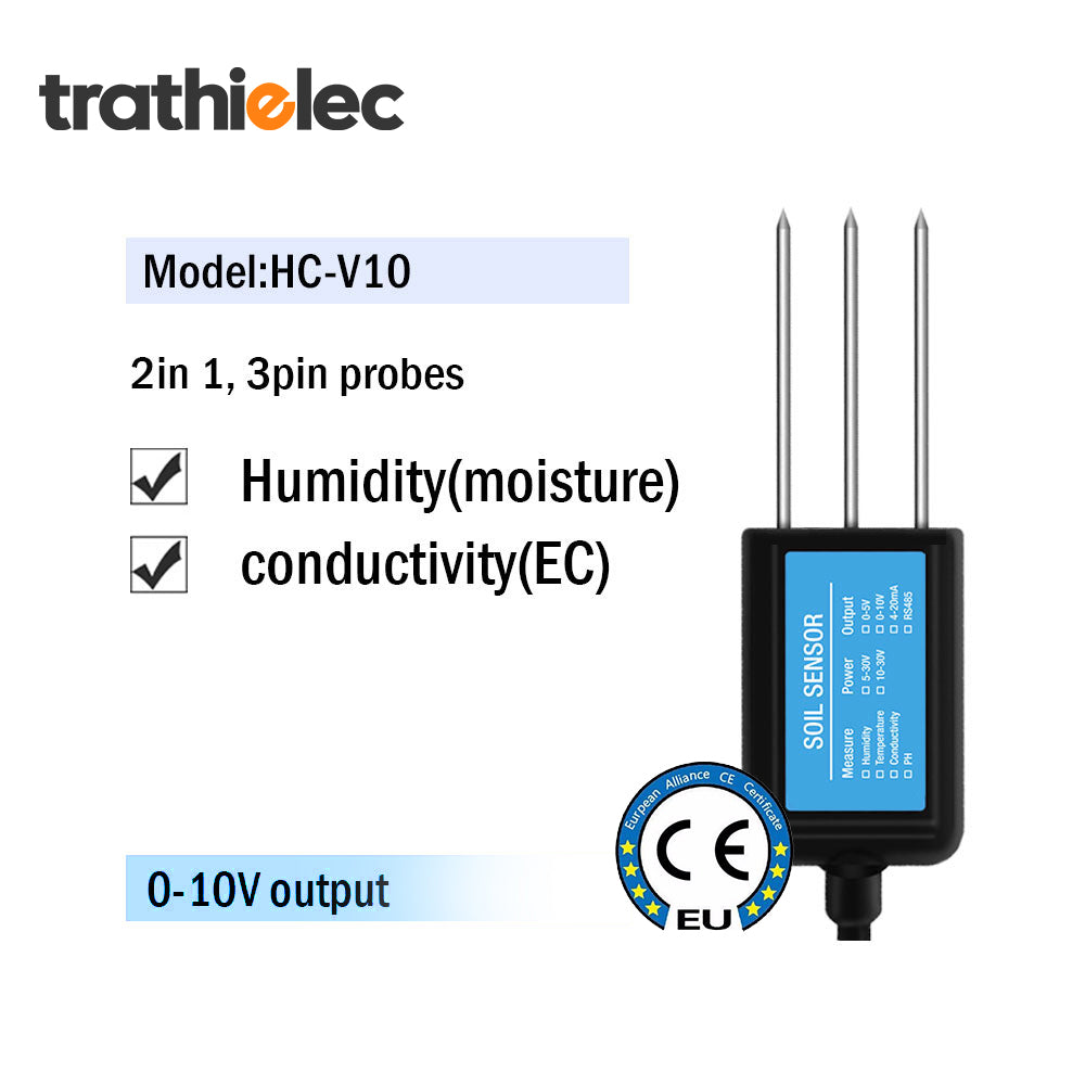 RS485 4-20mA Soil Temperature Humidity Moisture Conductivity EC PH Sensor