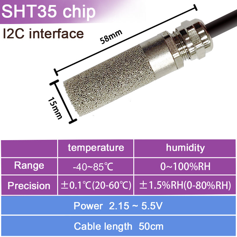 SHT20 SHT30 SHTC3 SHT35 I2C Temperature Humidity Sensor Probe