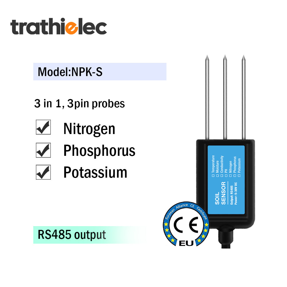RS485 4-20mA Soil Temperature Humidity Moisture Conductivity EC PH Sensor