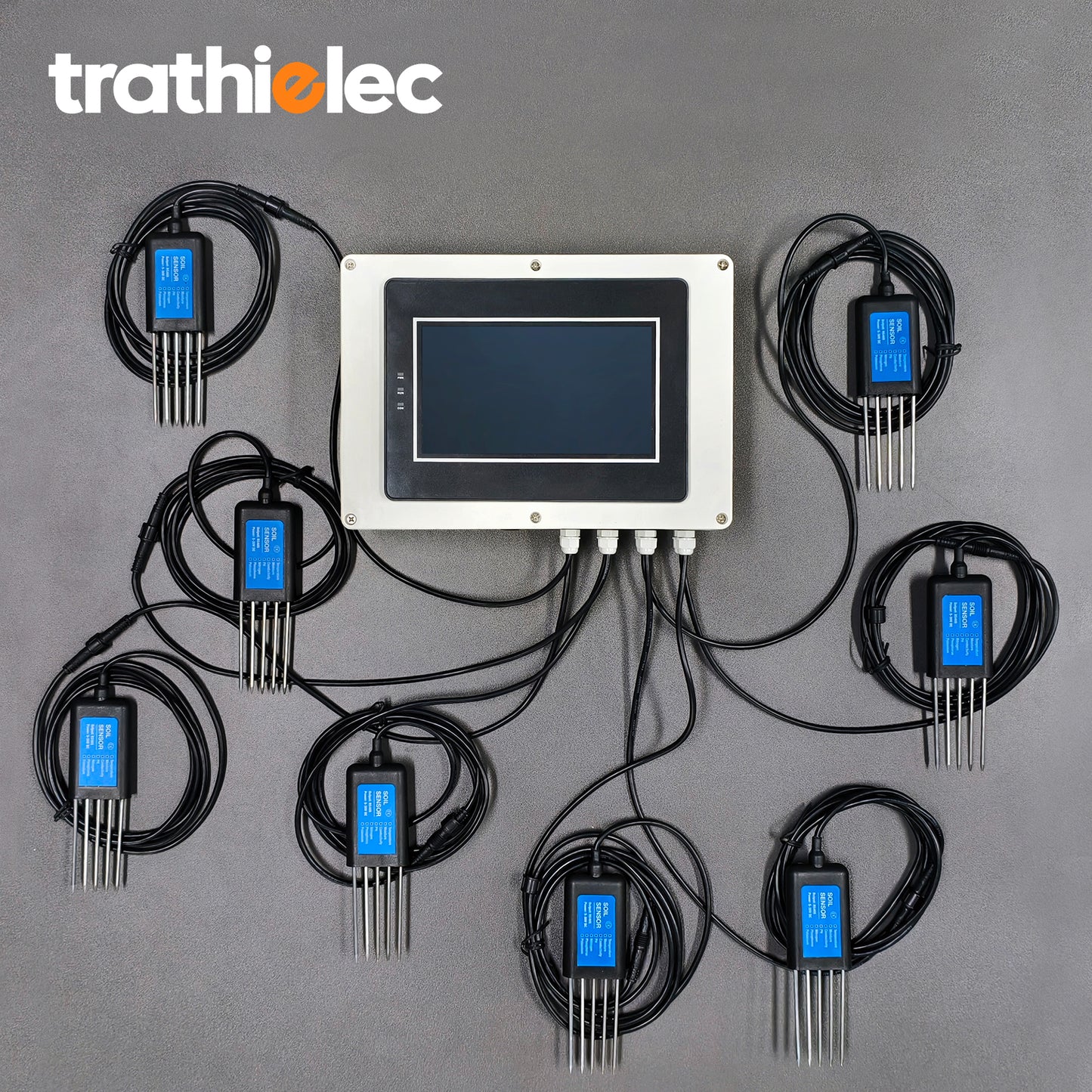 Measure Soil Temperature Moisture EC PH NPK 8-Node Soil Parameter Acquisition System with 7" LCD Touchscreen