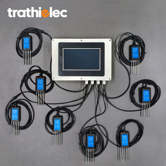 Measure Soil Temperature Moisture EC PH NPK 8-Node Soil Parameter Acquisition System with 7" LCD Touchscreen