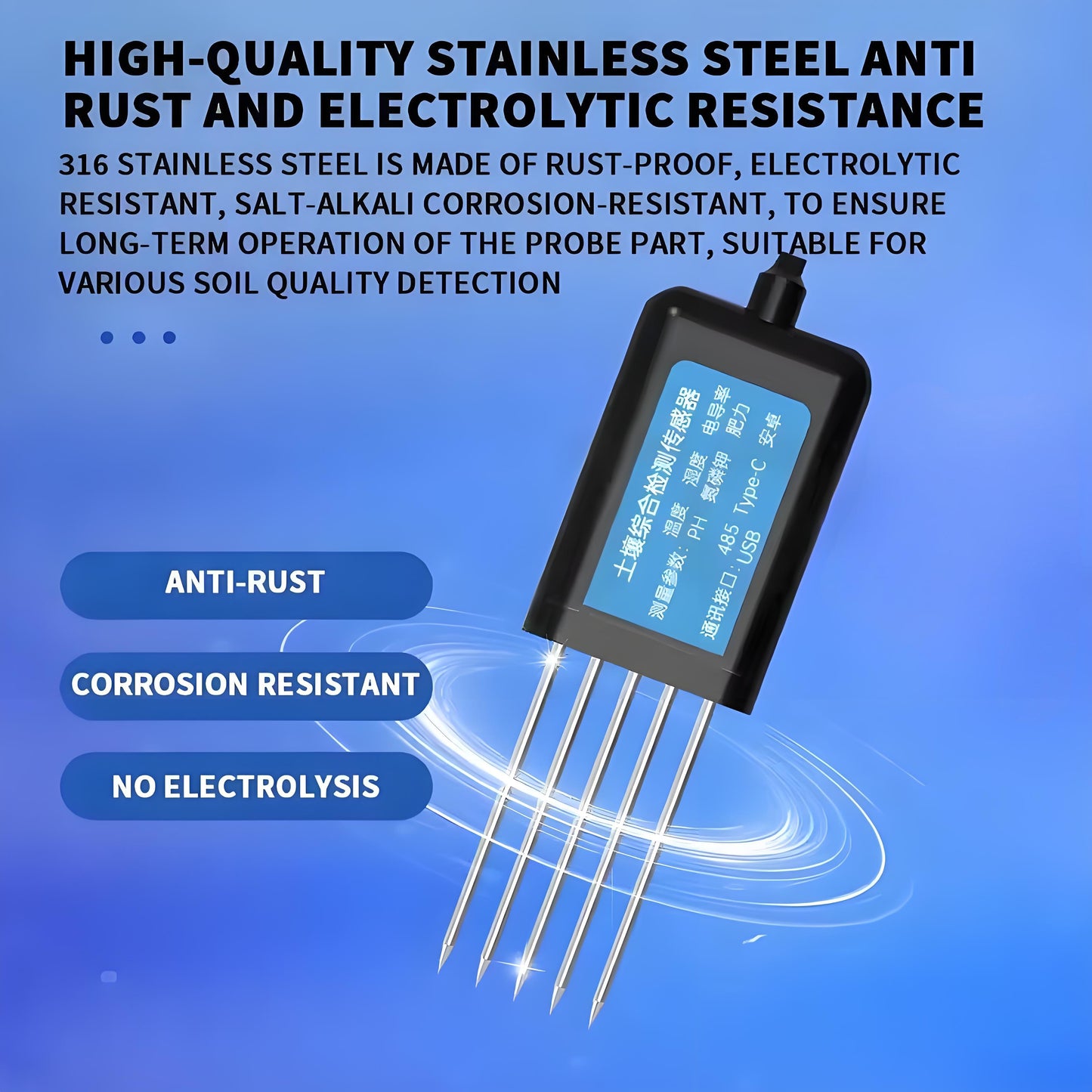 USB Soil Integrated Transmitter Temperature Humidity EC NPK PH SoilSensor For Agriculture Soil Test Sensor Soil Detector