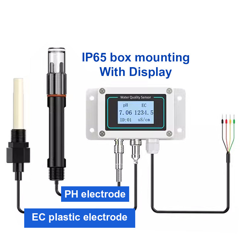 PH EC 2 in 1 Ｗater Quality Detector  RS485 Modbus transmitter Industrial Sewage Monitor for Agricultural Aquaculture