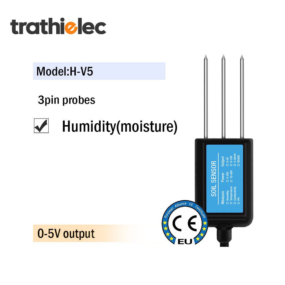RS485 4-20mA Soil Temperature Humidity Moisture Conductivity EC PH Sensor
