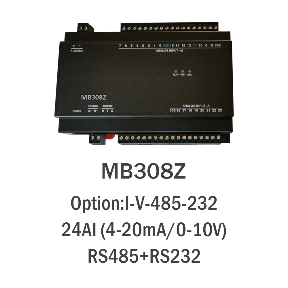 MB308Z 24AI 0-5V Analog Input Rs485 Modbus Io Module with Isolation Protection