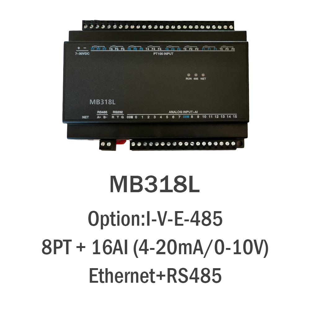 MB318L 8PT+16AI RS485 RS232 Ethernet Modbus Rtu Tcp Io Acquisition Module
