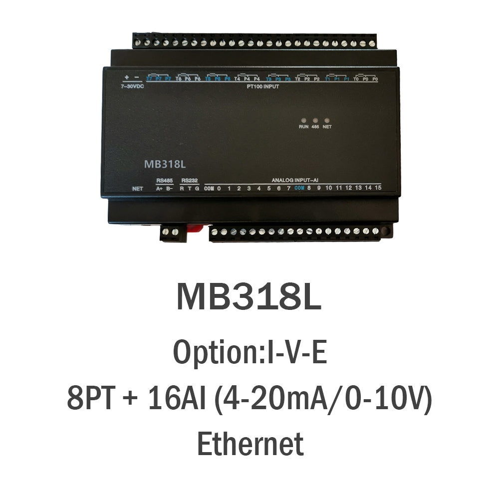 MB318L 8PT+16AI RS485 RS232 Ethernet Modbus Rtu Tcp Io Acquisition Module