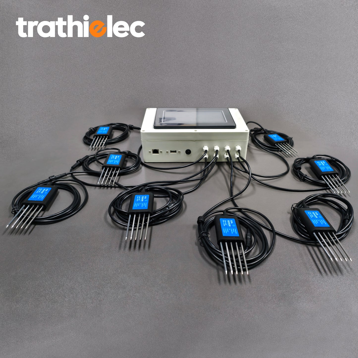 Measure Soil Temperature Moisture EC PH NPK 8-Node Soil Parameter Acquisition System with 7" LCD Touchscreen